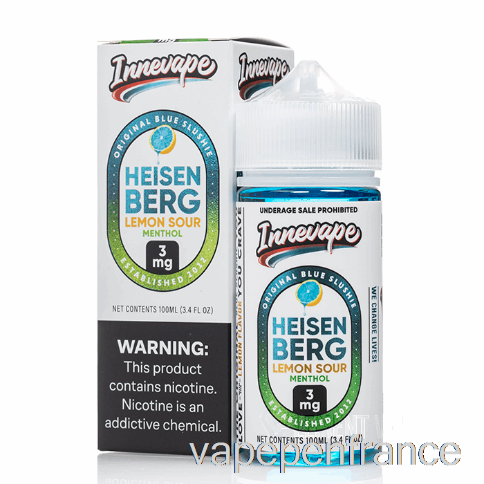 Heisenberg Citron Aigre Menthol - Innevape - 100ml 0mg Stylo Vape